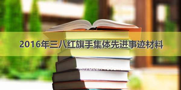 2016年三八红旗手集体先进事迹材料