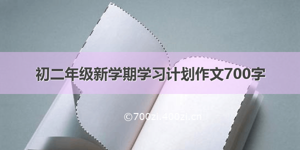 初二年级新学期学习计划作文700字