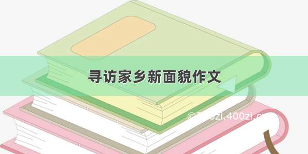 寻访家乡新面貌作文