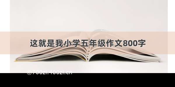 这就是我小学五年级作文800字