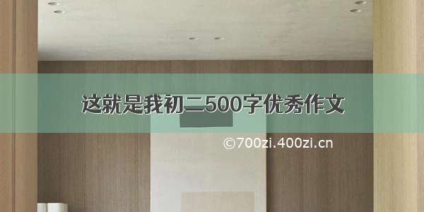 这就是我初二500字优秀作文