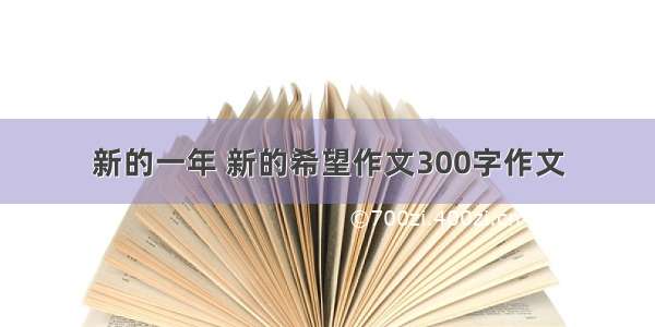 新的一年 新的希望作文300字作文