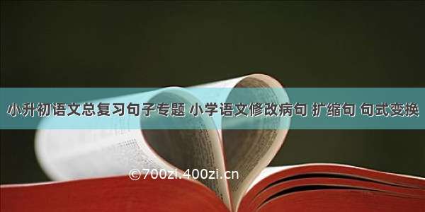 小升初语文总复习句子专题 小学语文修改病句 扩缩句 句式变换