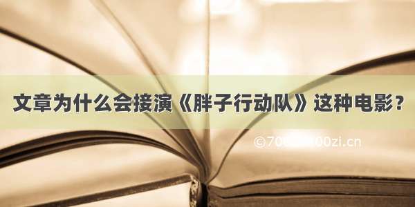 文章为什么会接演《胖子行动队》这种电影？