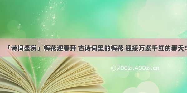 「诗词鉴赏」梅花迎春开 古诗词里的梅花 迎接万紫千红的春天！