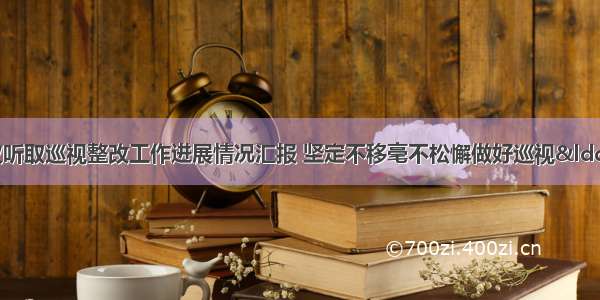 省委常委会会议听取巡视整改工作进展情况汇报 坚定不移毫不松懈做好巡视“后半篇文章