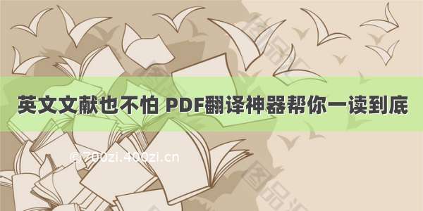 英文文献也不怕 PDF翻译神器帮你一读到底