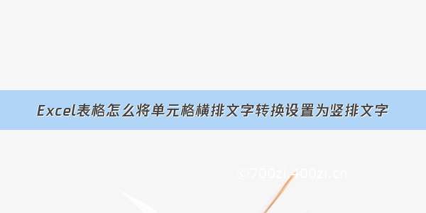 Excel表格怎么将单元格横排文字转换设置为竖排文字