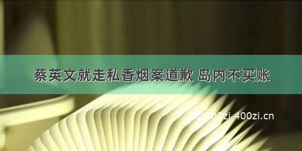 蔡英文就走私香烟案道歉 岛内不买账