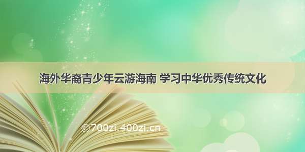 海外华裔青少年云游海南 学习中华优秀传统文化