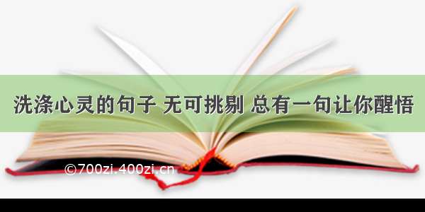 洗涤心灵的句子 无可挑剔 总有一句让你醒悟