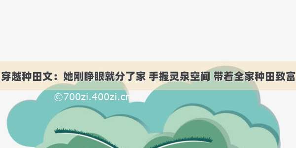 穿越种田文：她刚睁眼就分了家 手握灵泉空间 带着全家种田致富