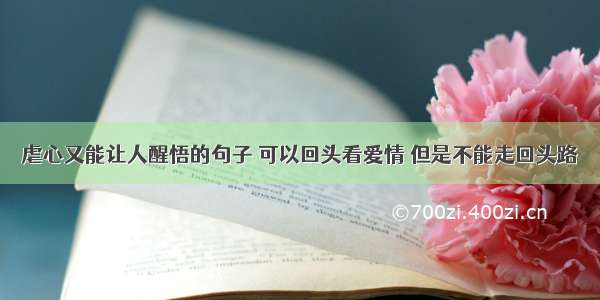 虐心又能让人醒悟的句子 可以回头看爱情 但是不能走回头路