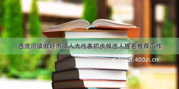 西流河镇做好市镇人大代表初步候选人提名推荐工作