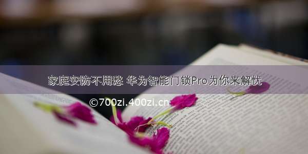 家庭安防不用愁 华为智能门锁Pro为你来解忧