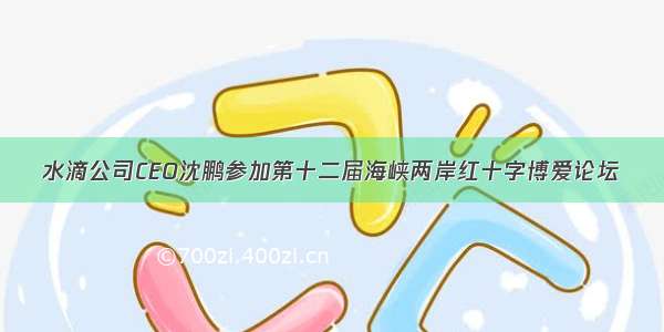 水滴公司CEO沈鹏参加第十二届海峡两岸红十字博爱论坛