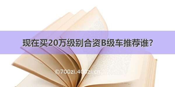 现在买20万级别合资B级车推荐谁？