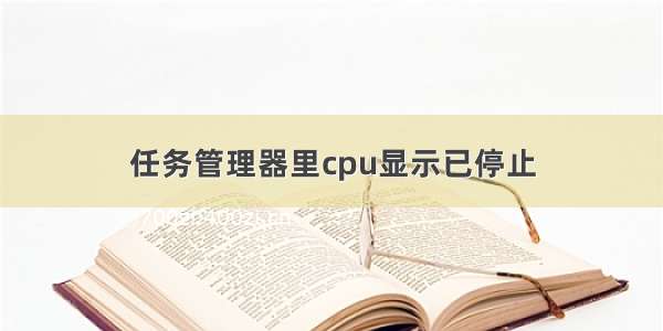 任务管理器里cpu显示已停止