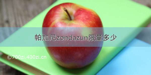 帕加尼zondazun限量多少