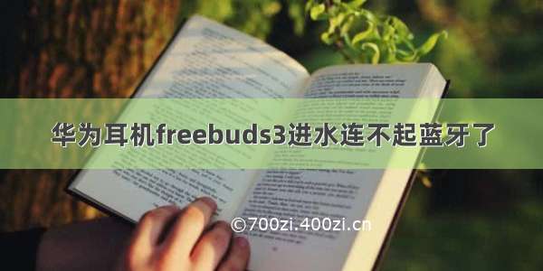 华为耳机freebuds3进水连不起蓝牙了