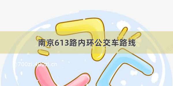 南京613路内环公交车路线