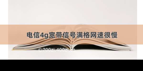 电信4g宽带信号满格网速很慢