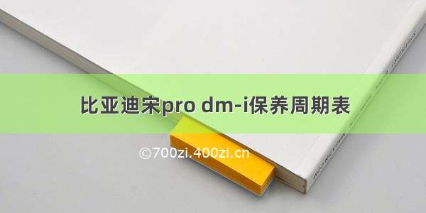 比亚迪宋pro dm-i保养周期表