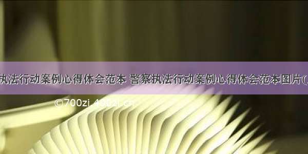 警察执法行动案例心得体会范本 警察执法行动案例心得体会范本图片(八篇)