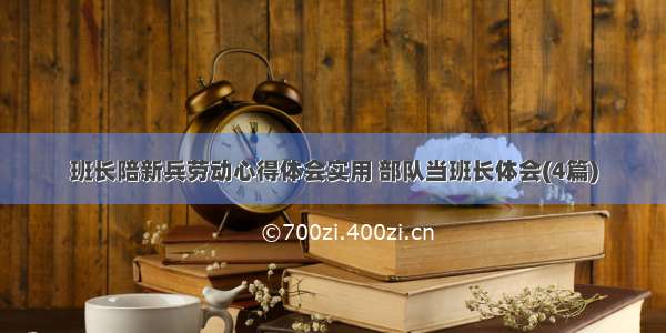 班长陪新兵劳动心得体会实用 部队当班长体会(4篇)