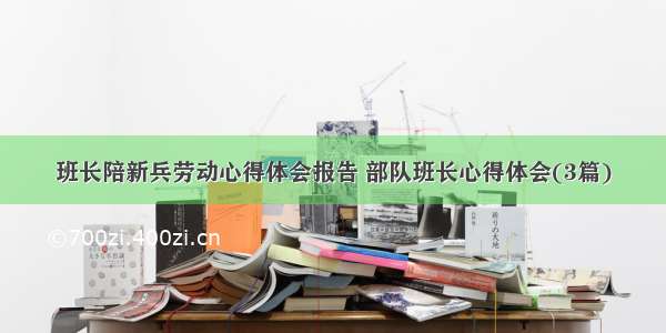 班长陪新兵劳动心得体会报告 部队班长心得体会(3篇)