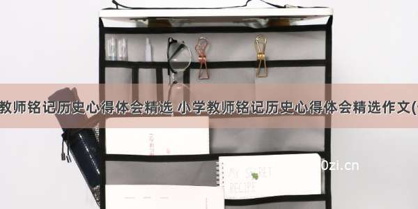 小学教师铭记历史心得体会精选 小学教师铭记历史心得体会精选作文(七篇)