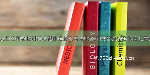 元旦公司老板讲话心得体会怎么写 老板公司年终总结会发言(8篇)