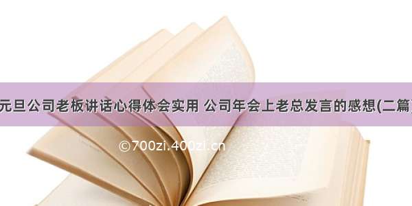 元旦公司老板讲话心得体会实用 公司年会上老总发言的感想(二篇)