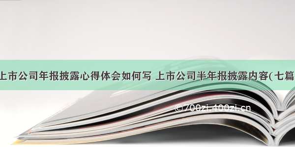 上市公司年报披露心得体会如何写 上市公司半年报披露内容(七篇)