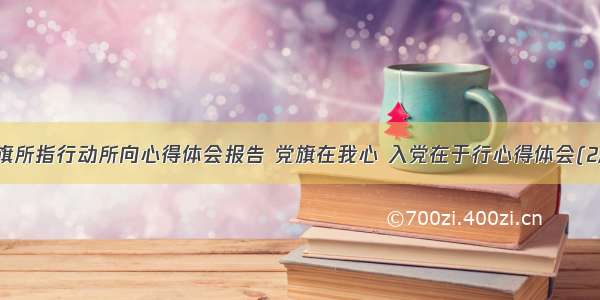 党旗所指行动所向心得体会报告 党旗在我心 入党在于行心得体会(2篇)