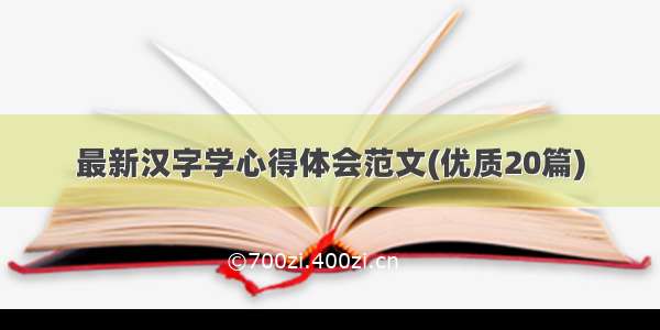 最新汉字学心得体会范文(优质20篇)