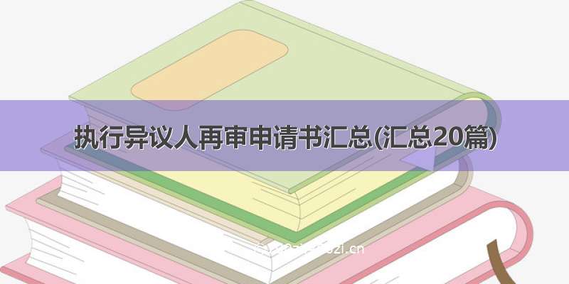 执行异议人再审申请书汇总(汇总20篇)