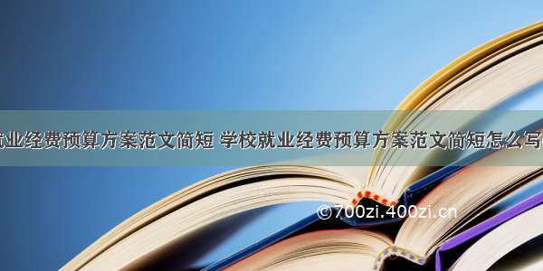 学校就业经费预算方案范文简短 学校就业经费预算方案范文简短怎么写(三篇)