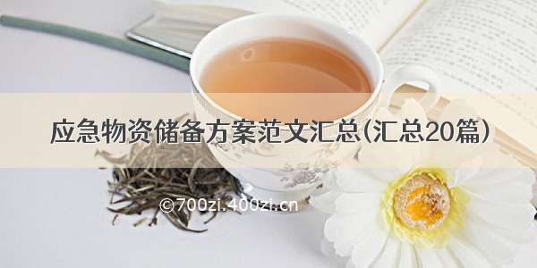 应急物资储备方案范文汇总(汇总20篇)