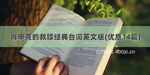 肖申克的救赎经典台词英文版(优质14篇)