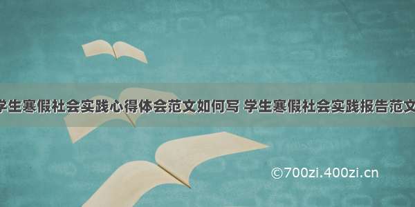 在校学生寒假社会实践心得体会范文如何写 学生寒假社会实践报告范文(4篇)