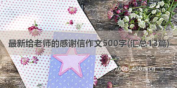 最新给老师的感谢信作文500字(汇总13篇)