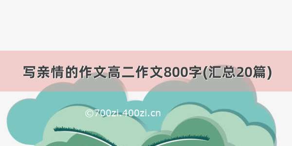 写亲情的作文高二作文800字(汇总20篇)