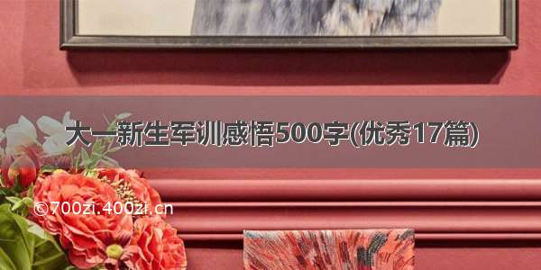 大一新生军训感悟500字(优秀17篇)