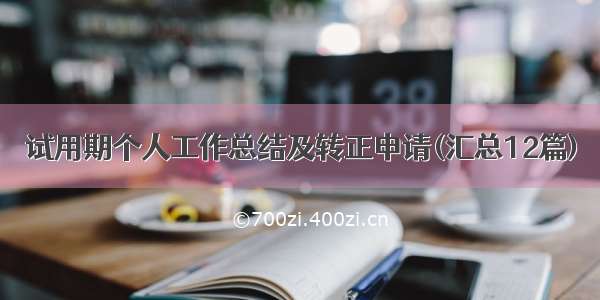 试用期个人工作总结及转正申请(汇总12篇)