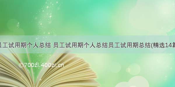 员工试用期个人总结 员工试用期个人总结员工试用期总结(精选14篇)