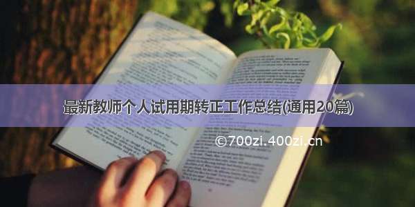 最新教师个人试用期转正工作总结(通用20篇)