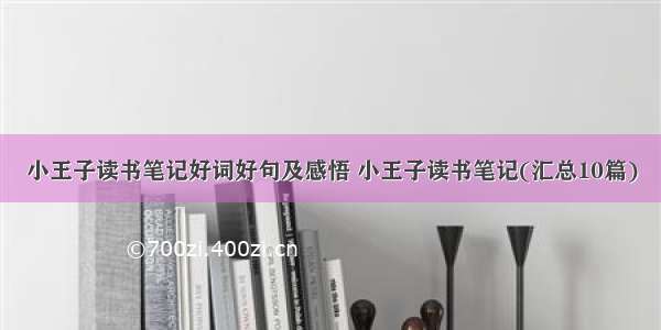 小王子读书笔记好词好句及感悟 小王子读书笔记(汇总10篇)