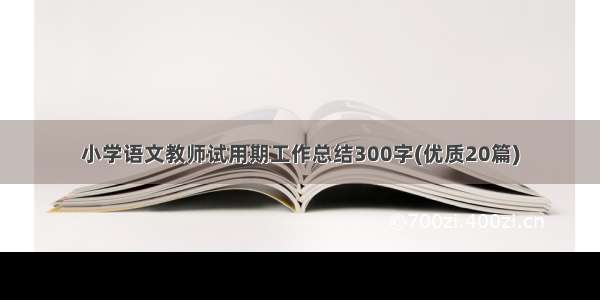 小学语文教师试用期工作总结300字(优质20篇)