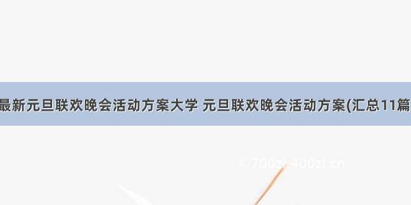 最新元旦联欢晚会活动方案大学 元旦联欢晚会活动方案(汇总11篇)